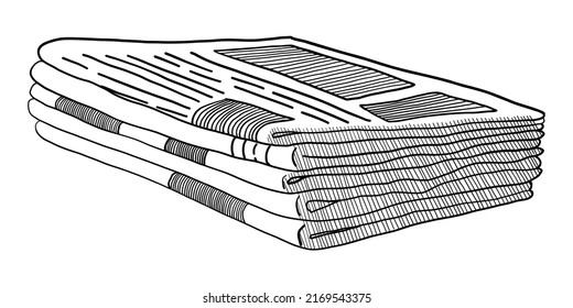 Vector Stack Newspapers Isolated On White Stock Vector (Royalty Free ...