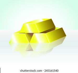 Vector stacked bars of gold bullion