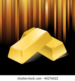 Vector stacked bars of gold bullion