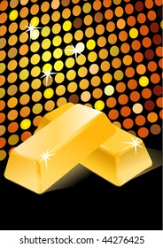 Vector stacked bars of gold bullion