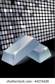 Vector stacked bars of silver bullion