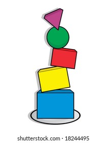 vector stacked shapes balance concept