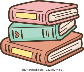 a vector of a stacks of books