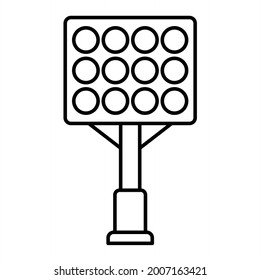 Vector Stadium Lights Outline Icon Design
