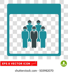 Vector Staff Calendar Page EPS vector pictograph. Illustration style is flat iconic bicolor soft blue symbol on a transparent background.