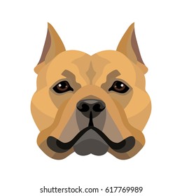 Vector Staffordshire Terrier breed dog face isolated on white background symbol of new 2018 year