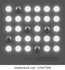 Vector stage light bulbs.Vector illustration.