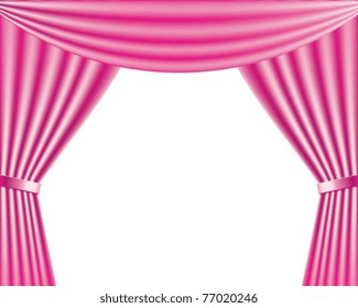 Vector Stage With Pink Curtains