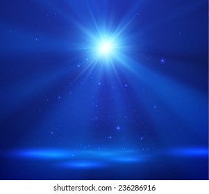 Vector stage spotlight background with light burst. Eps10.