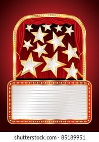 vector stage with stars and billboard