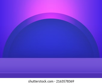 Vector stage violet and blue background with floor for design show product