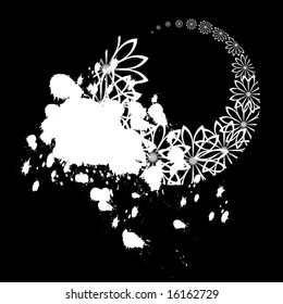 Vector Stain of black flowers
