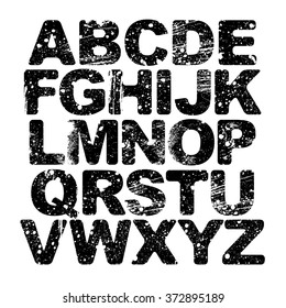Vector stained alphabet