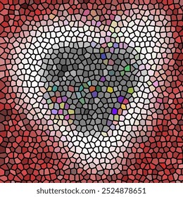 Vector stained glass mosaic background, abstract graphic illustration, colorful stained glass as background, image with heart or love pattern

