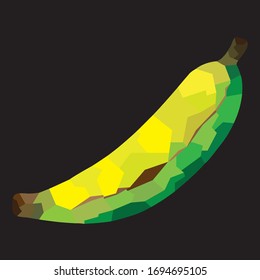 vector stained glass style yellow banana