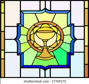 Vector Stained Glass Window Cup