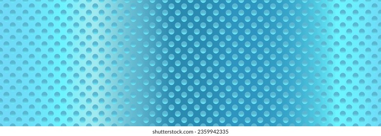 Vector stainless steel metallic seamless pattern. Realistic metal net. Holes perforated texture. Shiny light blue chrome industrial surface pattern repeat. Endless polished aluminum tile background