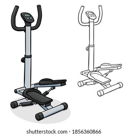 Vector stair stepper machine illustration