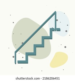 Vector staircase icon on multicolored background. Layers grouped for easy editing illustration. For your design.