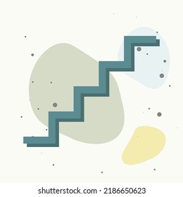 Vector staircase icon on multicolored background. Layers grouped for easy editing illustration. For your design.