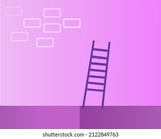 vector staircase on pink background