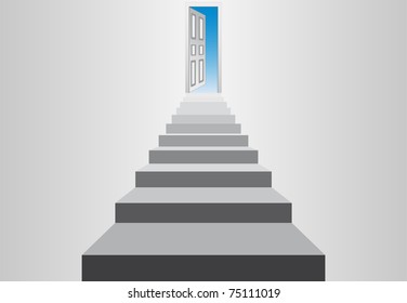 vector staircase to the sky