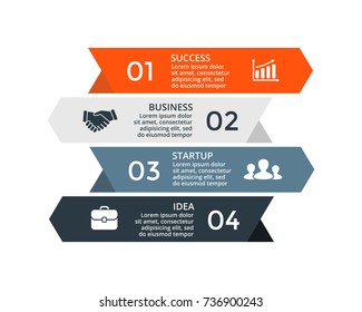 Vector up stairs arrows infographic, diagram chart, graph presentation. Business infographics growth concept with 4 options, parts, steps, processes.