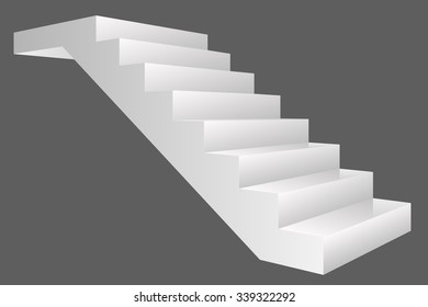 Vector stairs isolated on gray background. 3d illustration