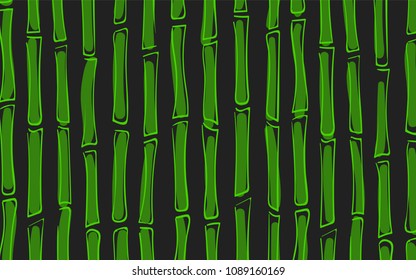 Vector Stalks of Bamboo. Tropical Pattern. Abstract Background of Bamboo Silhouettes in Asian Style. Vector Bamboo for Wallpaper, Textile, Tablecloth, Packaging, Fabric, Wrapping. Stalks of Trees.