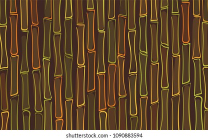 Vector Stalks of Bamboo. Tropical Pattern. Abstract Background of Bamboo Silhouettes in Asian Style. Vector Bamboo for Wallpaper, Textile, Tablecloth, Packaging, Fabric, Wrapping. Stalks of Trees.