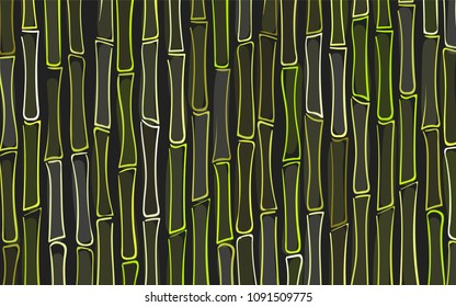 Vector Stalks of Bamboo. Tropical Pattern. Abstract Background of Bamboo Silhouettes in Asian Style. Vector Bamboo for Wallpaper, Textile, Tablecloth, Packaging, Fabric, Wrapping. Stalks of Trees.