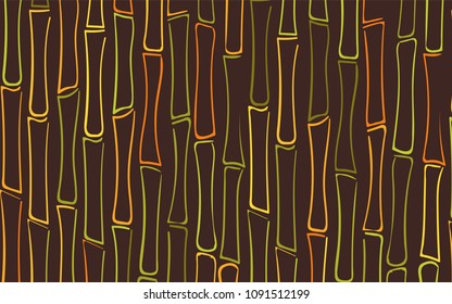 Vector Stalks of Bamboo. Tropical Pattern. Abstract Background of Bamboo Silhouettes in Asian Style. Vector Bamboo for Wallpaper, Textile, Tablecloth, Packaging, Fabric, Wrapping. Stalks of Trees.