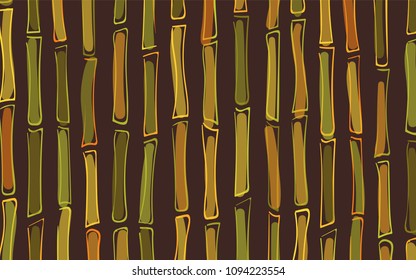 Vector Stalks of Bamboo. Tropical Pattern. Abstract Background of Bamboo Silhouettes in Asian Style. Vector Bamboo for Wallpaper, Textile, Tablecloth, Packaging, Fabric, Wrapping. Stalks of Trees.