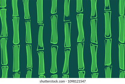 Vector Stalks of Bamboo. Tropical Pattern. Abstract Background of Bamboo Silhouettes in Ethnic Style. Vector Bamboo for Wallpaper, Textile, Tablecloth, Packaging, Fabric, Wrapping. Stalks of Trees.