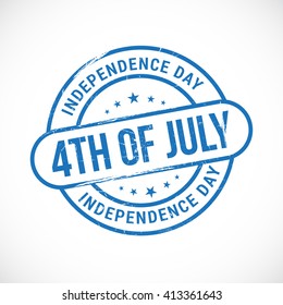 Vector stamp of 4th of july independence day.