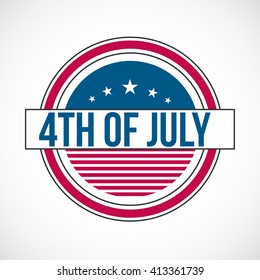 Vector stamp of 4th of july independence day.
