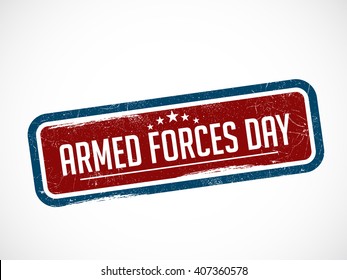 Vector stamp of Armed forces day.