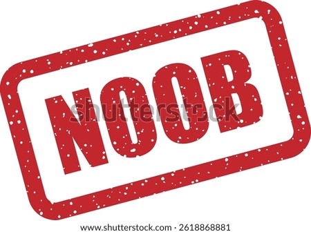 Vector stamp featuring "NOOB", a classic gaming and internet slang term for a beginner or someone inexperienced in a game or activity