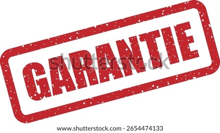 Vector stamp featuring the word "GARANTIE" (German and French for "Warranty" or "Guarantee"), typically used to indicate product protection, reliability, or warranty assurance