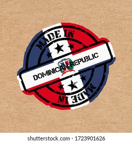 Vector stamp with flag of the Dominican Republic. Lettering Made in Dominican Republic