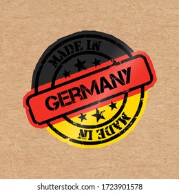 Sello vectorial con bandera de Alemania. Carteles hechos en Alemania