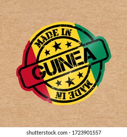 Sello vectorial con bandera de Guinea. Carteles hechos en Guinea