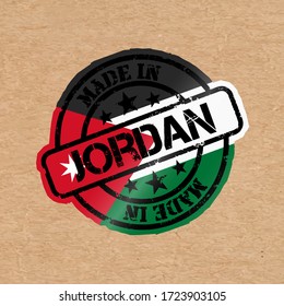 Sello vectorial con bandera del Jordán. Carteles hechos en Jordania