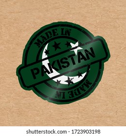 Vektorstempel mit der Flagge Pakistans. Briefing in Pakistan