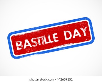 Vector stamp for the French National Day.Happy Bastille Day.