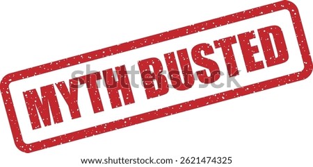 Vector stamp with “MYTH BUSTED”, great for science, education, or skeptical content — challenging popular misconceptions