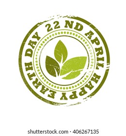 Vector stamp of happy earth day.
