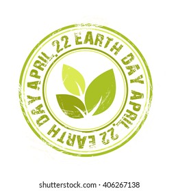 Vector stamp of happy earth day.