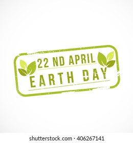 Vector stamp of happy earth day.