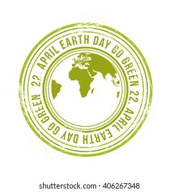 Vector stamp of happy earth day.